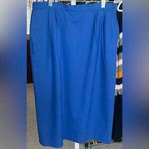 Vintage Pendleton Blue Wool Pencil Skirt Made in USA Size 10
